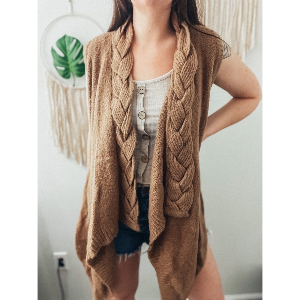 Anthropologie Sunday in Brooklyn Bohemian Braided Cable Knit Sweater Vest